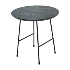Rossmore Mid Century Modern Round Side Table With Black Steel Frame