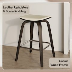 Wooden Counter Stool in Taupe