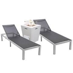 Marlin Modern Aluminum Outdoor Patio Chaise Lounge Chair