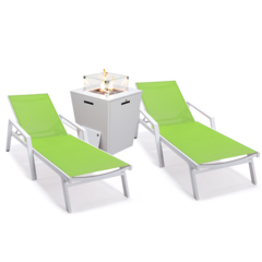 Marlin Modern Aluminum Outdoor Patio Chaise Lounge Chair