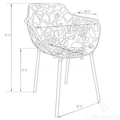 Modern Devon Aluminum Armchair, Set of 2