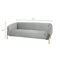 Zuno Three-Seater Sofa Upholstered in Velvet Wide Couch