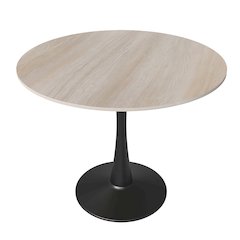 Bristol 31" round dining table Black base with marbled MDF top