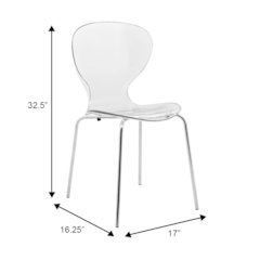 Modern Oyster Transparent Side Chair