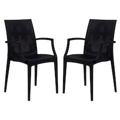 Weave Mace Indoor/Outdoor Chair (With Arms), Set of 2