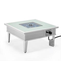 Aluminum Square Slats Design Fire Pit Side Table with Lid