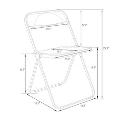 Lawrence Acrylic Folding Chair With Gold Metal Frame