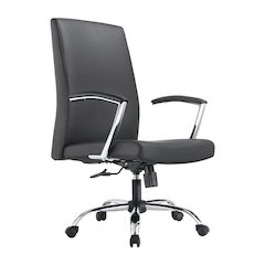 Evander Series Office Chair in Black Leather