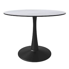 Bristol, 40" Round dining table in Black Base with White top