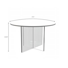 Valore Collection 28" Acrylic Side Table With White Top