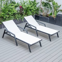 Marlin Patio Chaise Lounge Chair in White