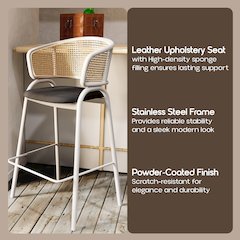 Ervilla Wicker Bar Stool Set of 2