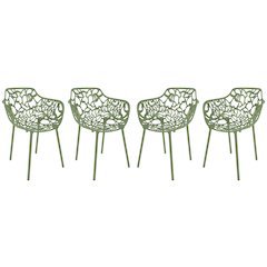 Modern Devon Aluminum Armchair, Set of 4