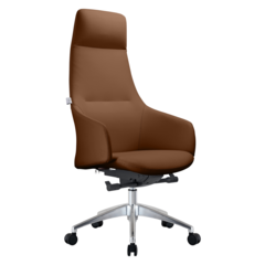 Celeste Series Tall Office Chair in Dark Brown Leather