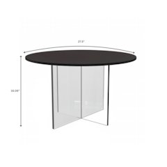 Valore Collection 28" Acrylic Side Table With Black Top