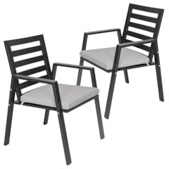 Chelsea Modern Patio Dining Armchair Set of 2