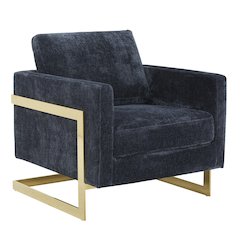 Lincoln Boucle Fabric Accent Armchair in Blue