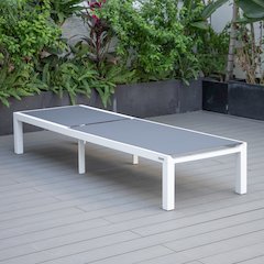 Marlin Patio Chaise Lounge Chair With White Aluminum Frame