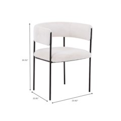 Cyril Collection Modern Chair in White Faux Fur Set of 2