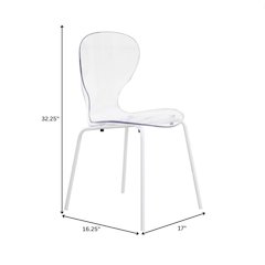Modern Oyster Transparent Side Chair in White Base Set of 4