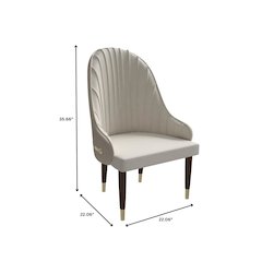 Elara Collection Wooden Dining Chair in Cream