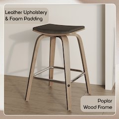 Wooden Counter Stool in Brown