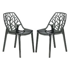 Cornelia Modern Spring Cut-Out Tree Design Stackable Dining Chair