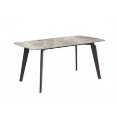 Modern Dining Table Silver Base, With 55 Deep Grey Sintered Stone Top