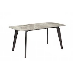 Modern Dining Table Silver Base, With 62 Deep Grey Sintered Stone Top