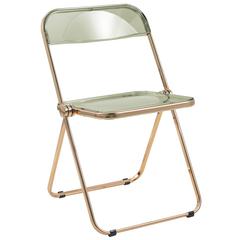 Lawrence Acrylic Folding Chair With Gold Metal Frame