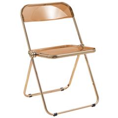 Lawrence Acrylic Folding Chair With Gold Metal Frame