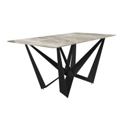 Modern Dining Table Black Base, With 55 Deep Grey Sintered Stone Top
