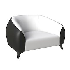 Opula Collection Single Seater Sofa In Black and White