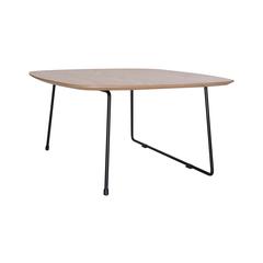 Square Coffee Table with Wood Top and Powder Coated Iron Frame