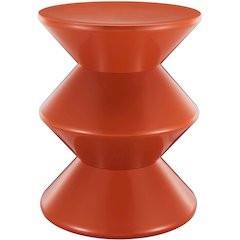 Aura Modern Plastic Side End Table, Indoor/Outdoor Use, Brown