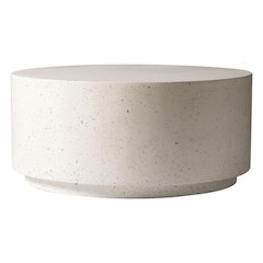 Terra Collection Fiberglass Outdoor Coffee Table In White