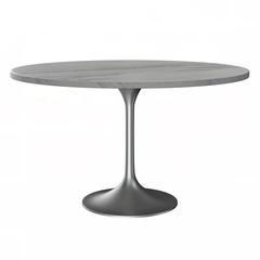 Verve Collection 48 Round Dining Table, Brushed Chrome Base