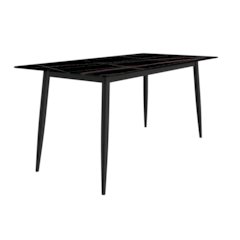 Modern Dining Table Black Base, With 55 Black/Gold Sintered Stone Top