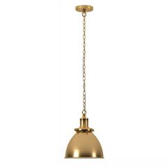 Elodie 12" Wide Pendant with Metal Shade in Brass/Brass