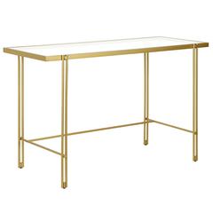 Inez Rectangular 48'' Wide Desk in Brass