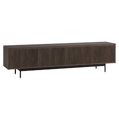 Henn&Hart Fluted TV Stand for TVs up to 85" with 2 Open-Concept Ribbed Storage