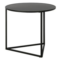 Jenson 24" Wide Round Side Table with Metal Top in Blackened Bronze