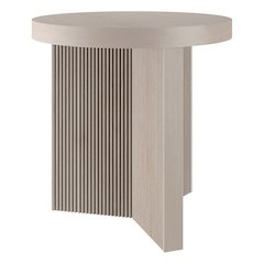 Holm 22" Wide Round Side Table in Alder White