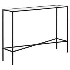 Henley 42'' Wide Rectangular Console Table with Glass Top in Blackened Bronze