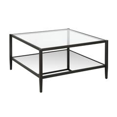 Hera 32'' Wide Square Coffee Table in Blackened Bronze