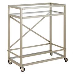 Wilson 30'' Wide Rectangular Bar Cart in Satin Nickel
