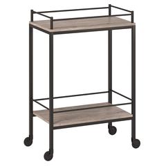 Barnes 23.5'' Wide Rectangular Bar Cart in Antiqued Gray Oak