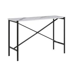 Braxton 46'' Wide Rectangular Console Table with Faux Marble Top in Blackened Bronze