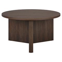 Anders 32" Wide Round Coffee Table in Alder Brown