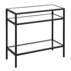 Sivil 24'' Wide Rectangular Side Table in Blackened Bronze